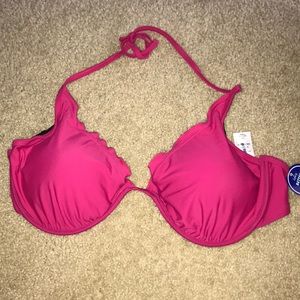 Hot pink Underwire triangle bikini top
